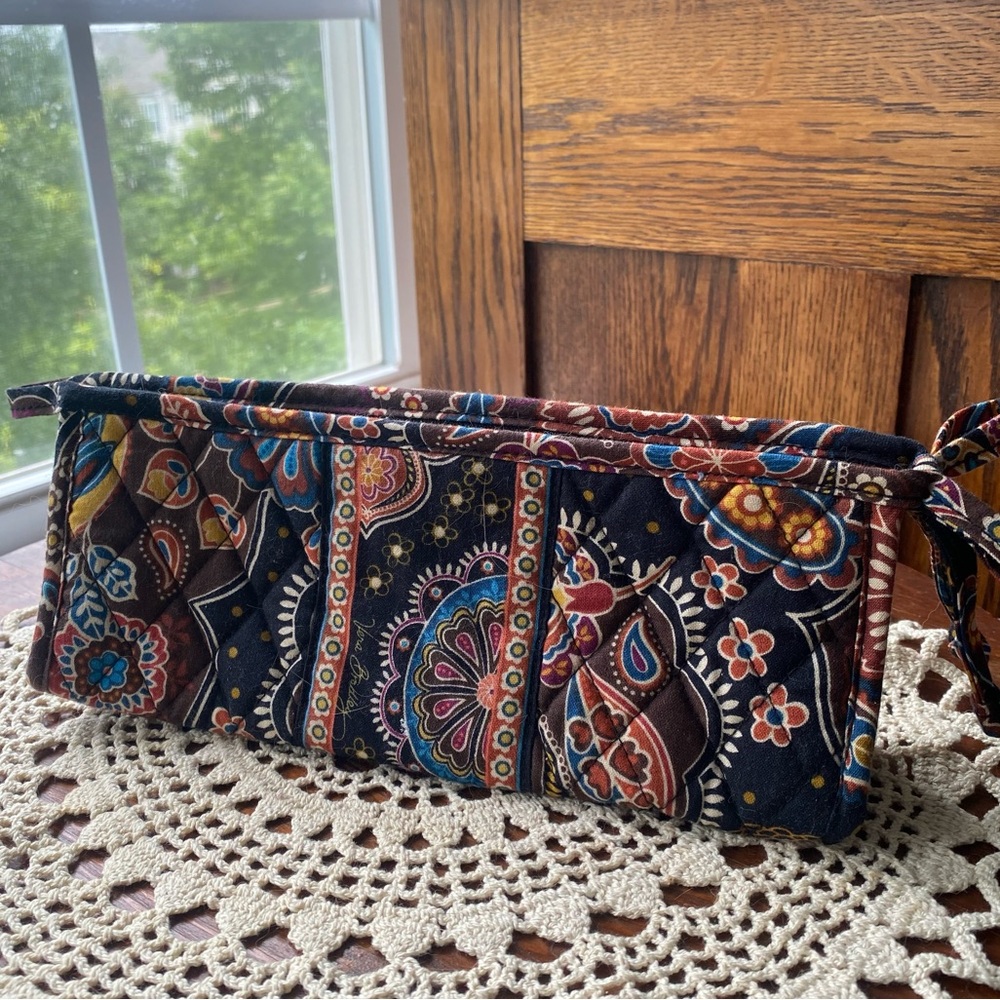 Vintage Vera Bradley Pencil Pouch Colorful Paisley Clutch EUC